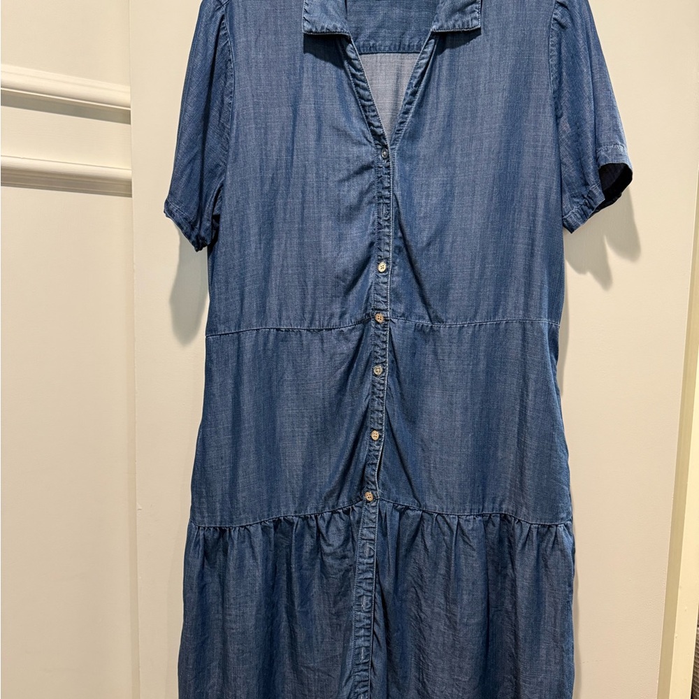 Chico's Indigo Button-Front Midi Dress